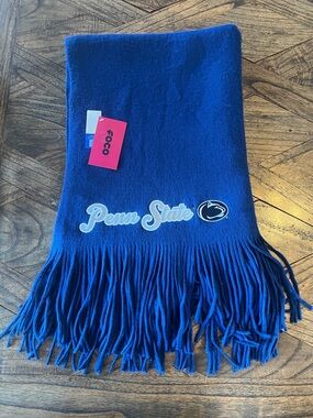 NEW Penn State Nittany Lions Navy Blue Fleece Scarf w/Fringe, Embroidered Logo